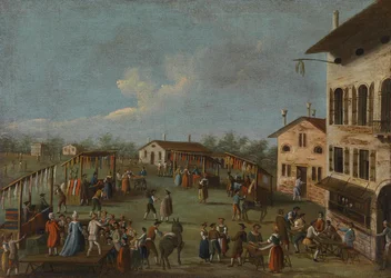 Landelijke marktscène in Veneto